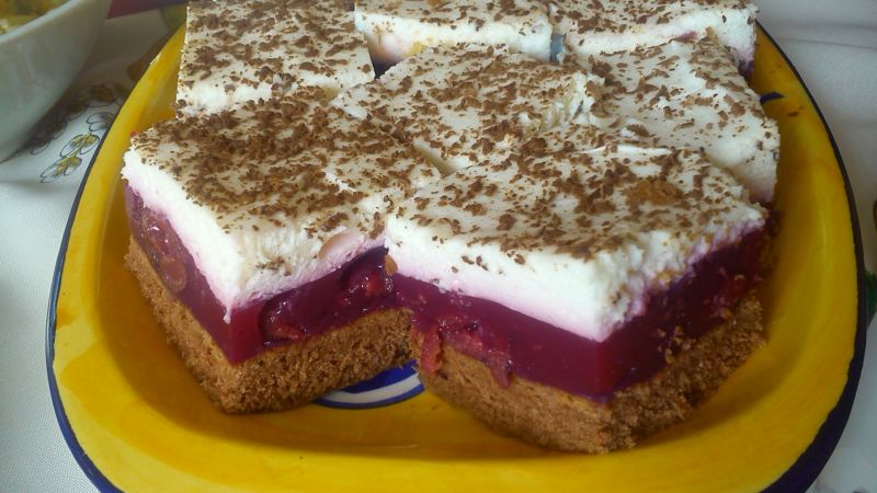 Ciasto wiśniowe na kisielach niemieckich Ciasto wiśniowe na kisielach niemieckich