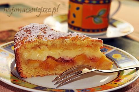 Ciasto z brzoskwiniami i budyniem