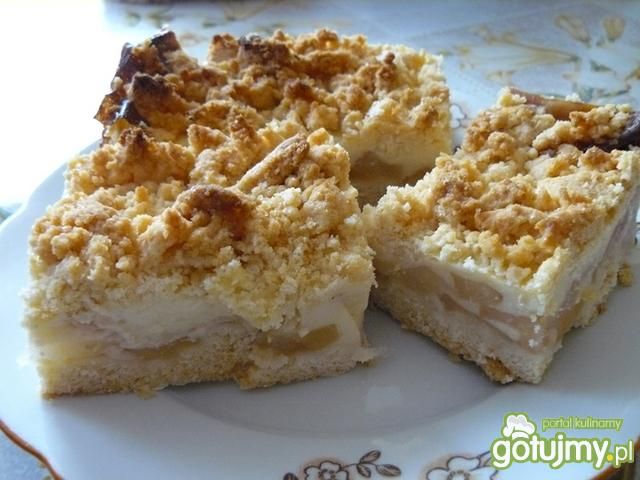 Ciasto z budyniem i jabłkami. Ciasto z budyniem i jabłkami.