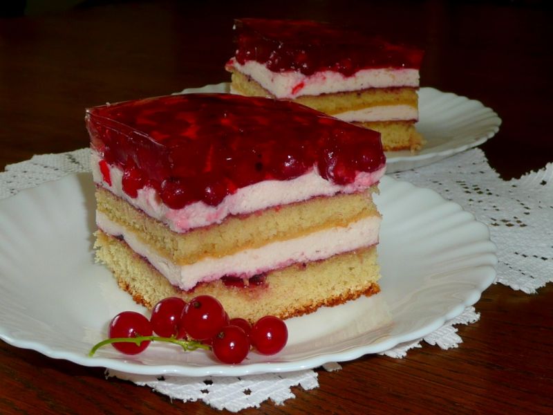 Ciasto z czerwonymi porzeczkami