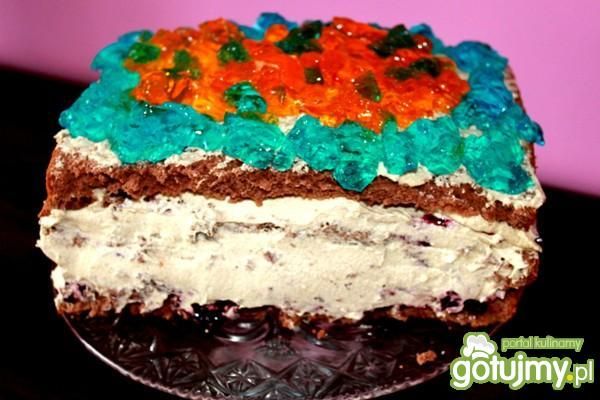 Ciasto z dodatkiem chałwy i konfitury 