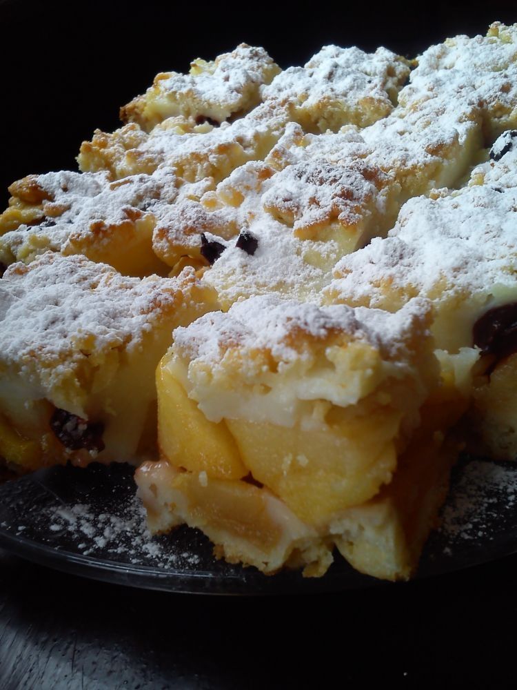 Ciasto z jabłkami i budyniem 