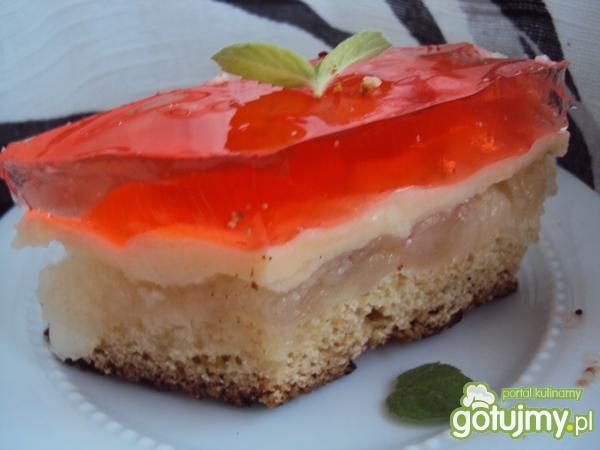 Ciasto z jabłkami i budyniem