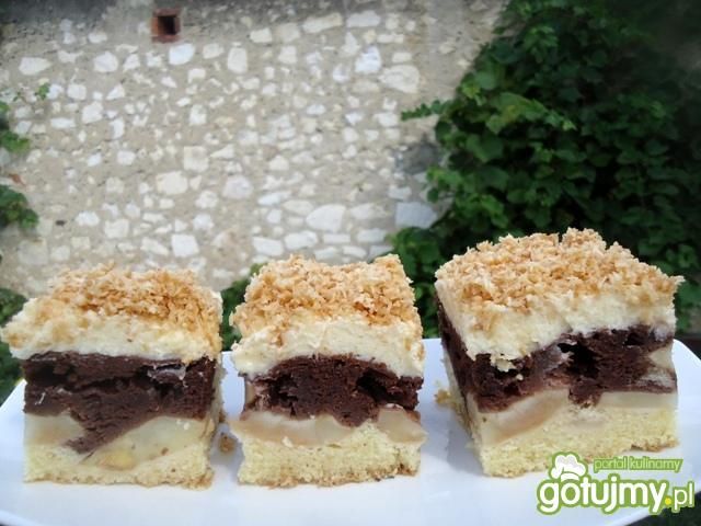 Ciasto z jabłkami, kakao i kokosem