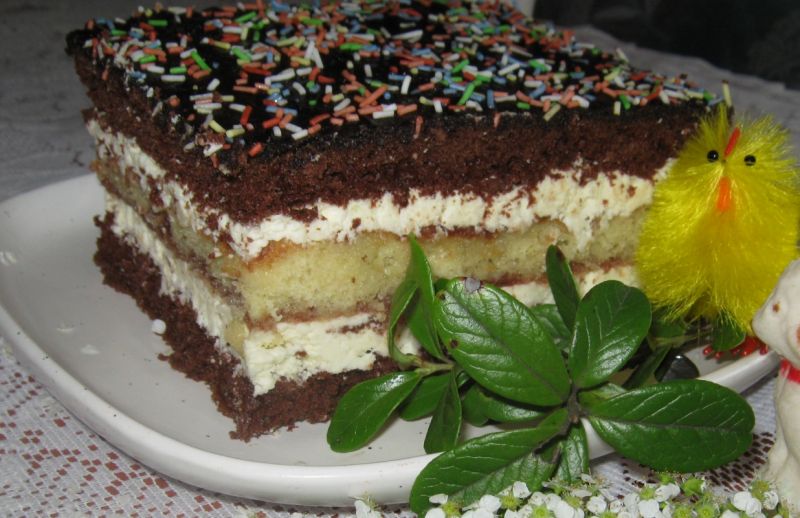 Ciasto z kokosowo budyniowym kremem