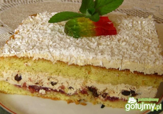 Ciasto z kremem i bakaliami Ciasto z kremem i bakaliami