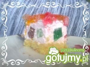 Ciasto z kremem i galaretką agusi