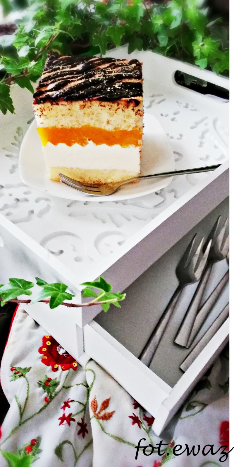 Ciasto z mango i masą budyniową Ciasto z mango i masą budyniową