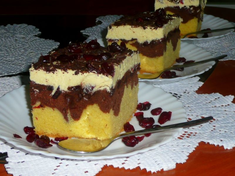 Ciasto z masą grysikową i żurawiną Ciasto z masą grysikową i żurawiną