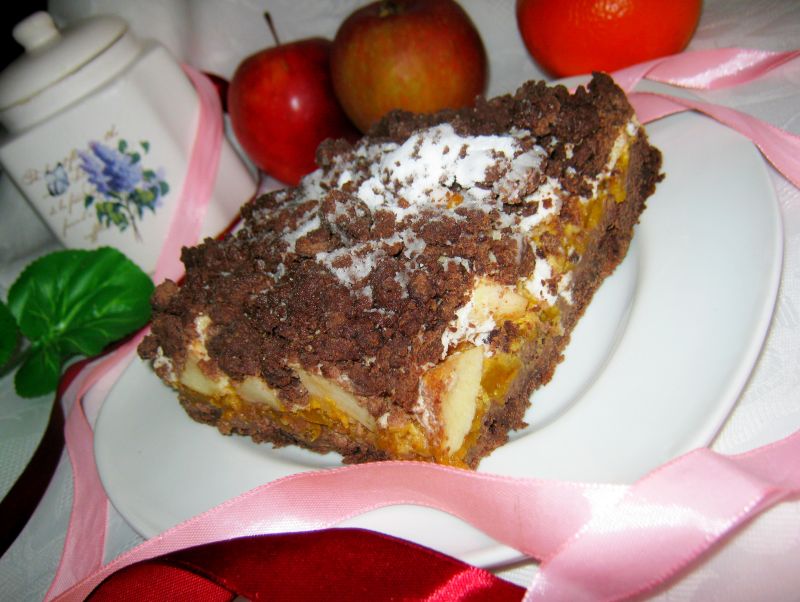 Ciasto z musem dyniowym i jabłkiem