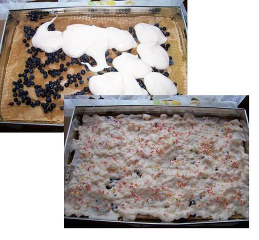 ciasto z pianką i jagodami