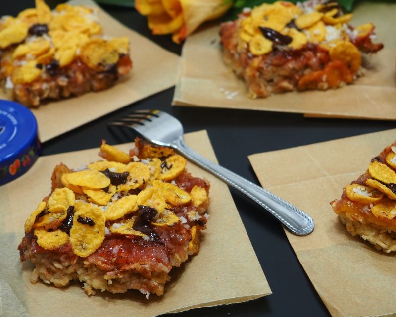 Ciasto z płatków owsianych z dżemem Ciasto z płatków owsianych z dżemem