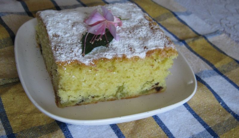 Ciasto z rabarbarem i czekoladą