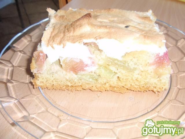 Ciasto z rabarbarem z pianką