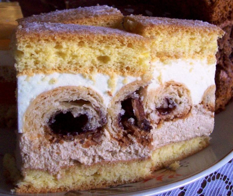 Ciasto z rogalikami i masą kawową Ciasto z rogalikami i masą kawową