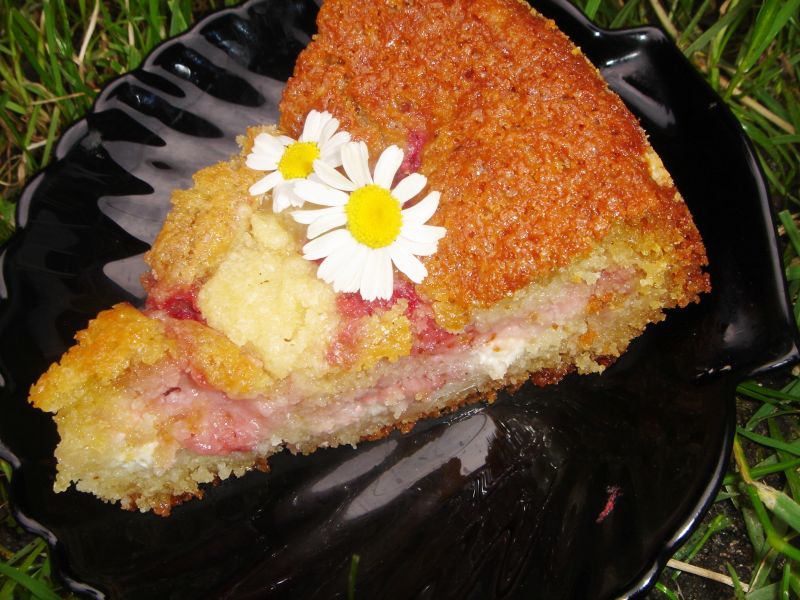 Ciasto z truskawkami i twarogiem