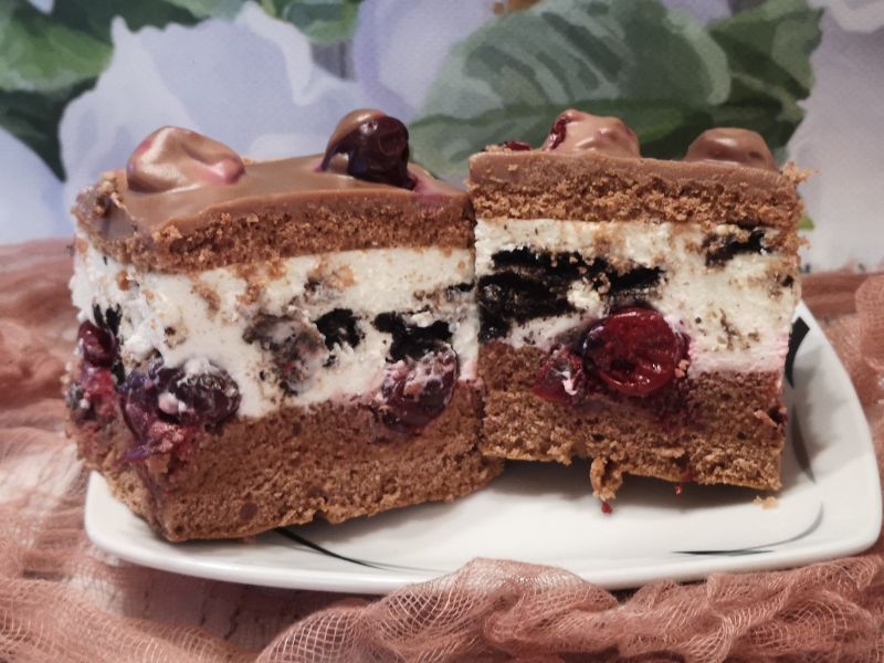 Ciasto z wiśniami i Oreo