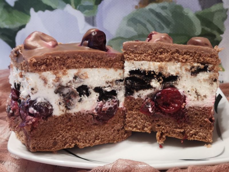 Ciasto z wiśniami i Oreo
