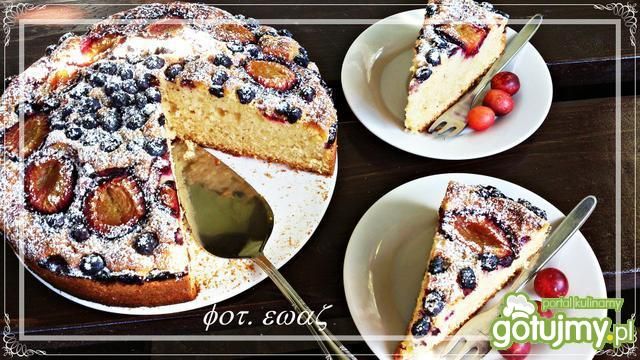 Ciasto ze śliwkami i borówką amerykańską