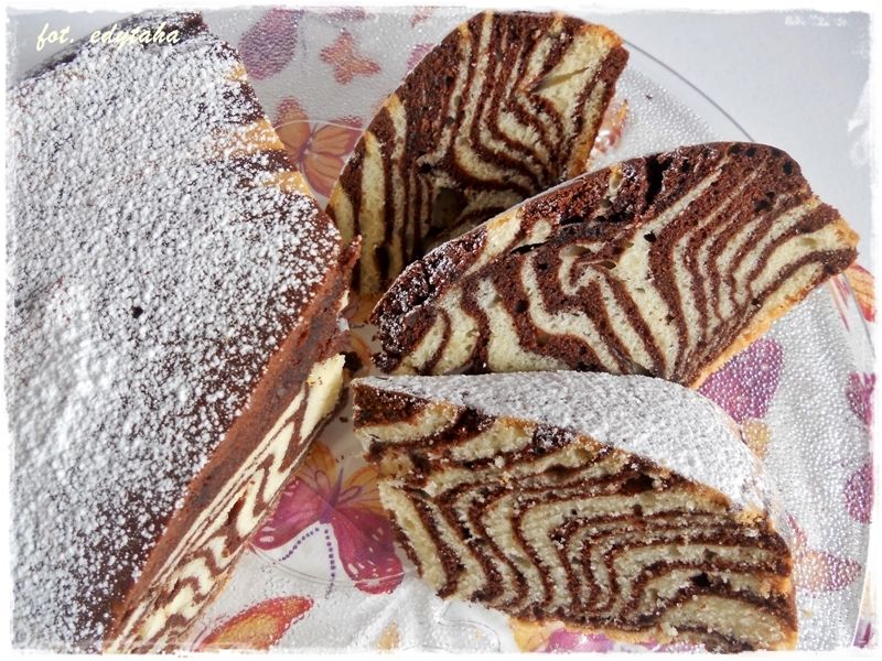 Ciasto „Zebra” na białej oranżadzie