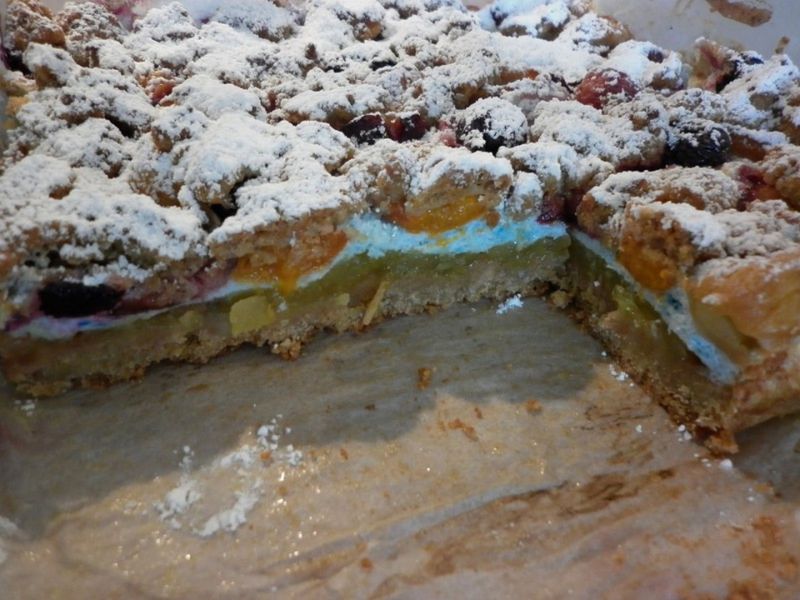 Ciasto żytnio - orkiszowe z owocowym miksem