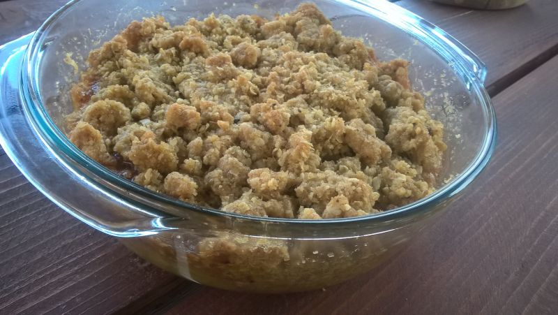 Crumble z rabarbarem