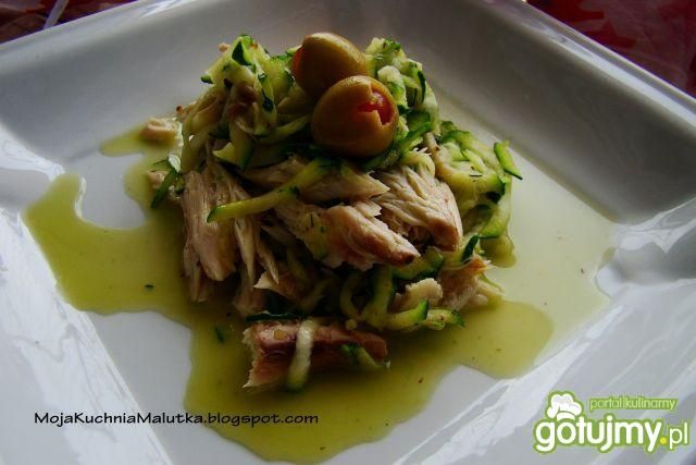 Cukinia z wędzona makrelą na ciepło