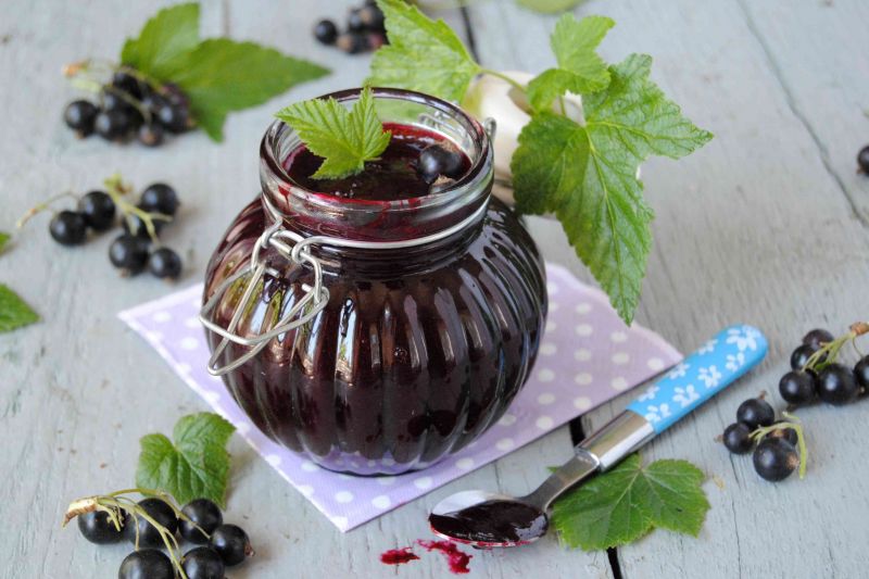 Cynamonowa galaretka z czarnej porzeczki