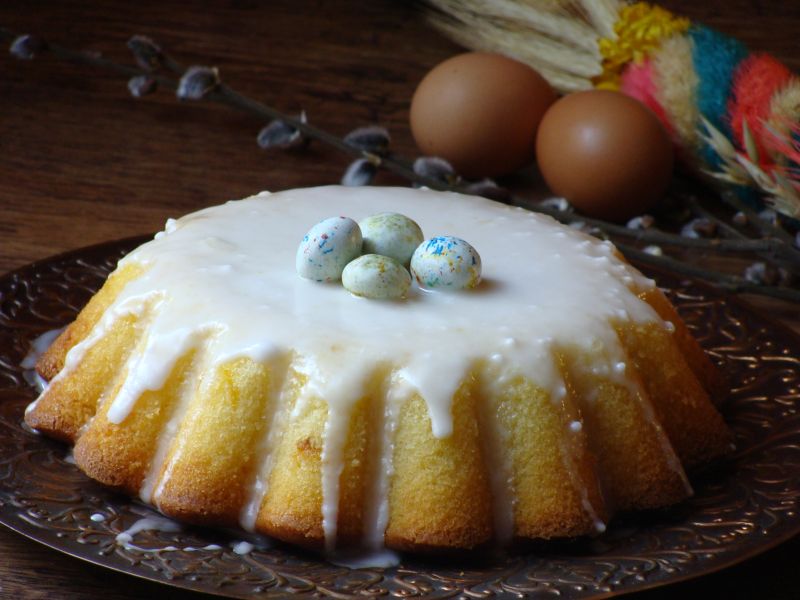 Cytrynowa babka z kisielem 