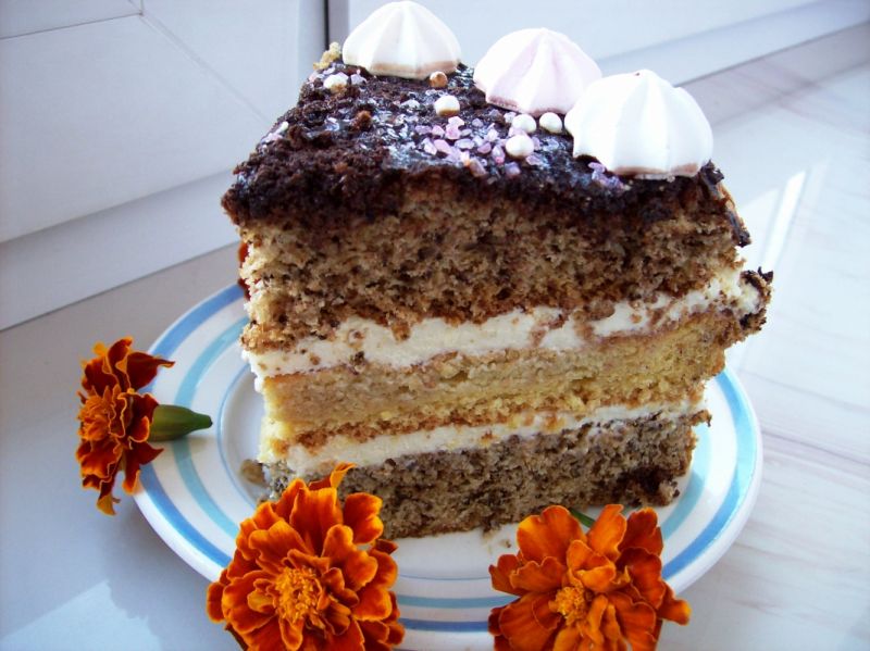 Cytrynowo- orzechowy torcik