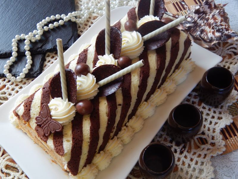 Czarno-biała rolada bez zawijania Czarno-biała rolada bez zawijania