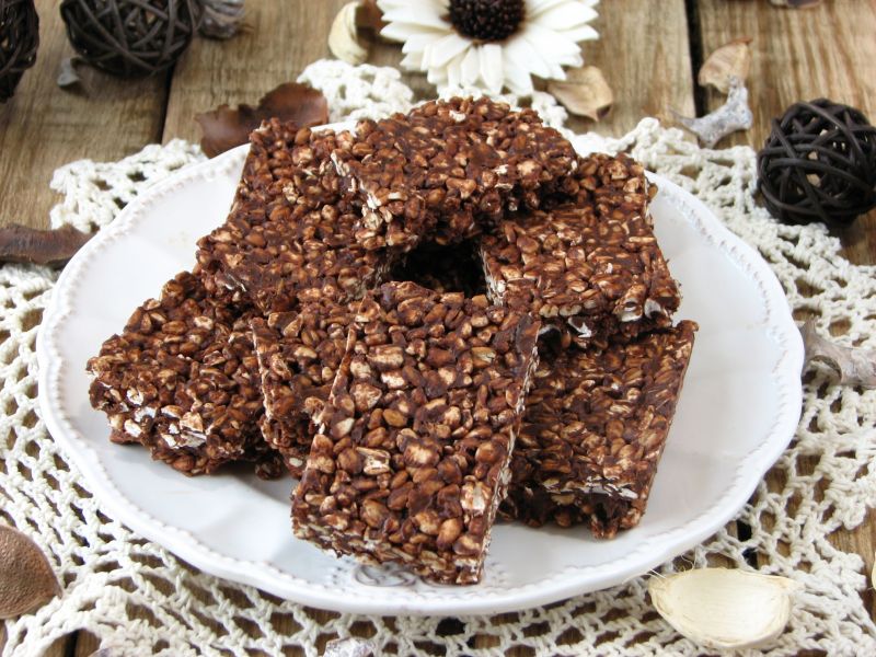 Czekoladowe batony gryczano-owsiane  Czekoladowe batony gryczano-owsiane