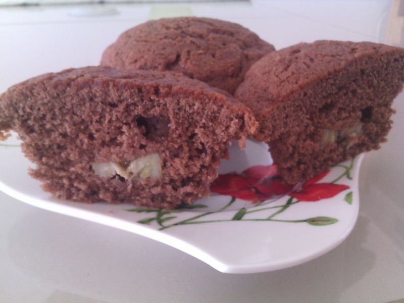 Czekoladowe muffiny z bananami Czekoladowe muffiny z bananami