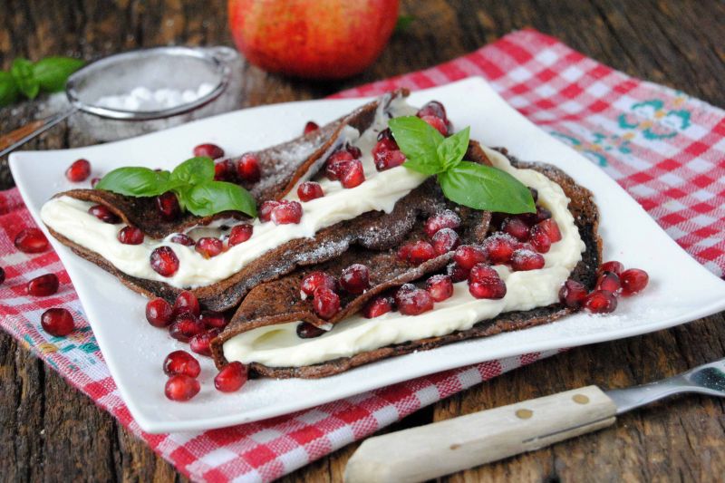 Czekoladowe naleśniki z serem i grantem