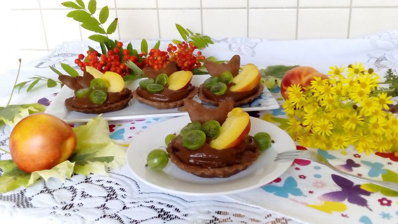 Czekoladowe tartaletki ze zdrowym kremem  