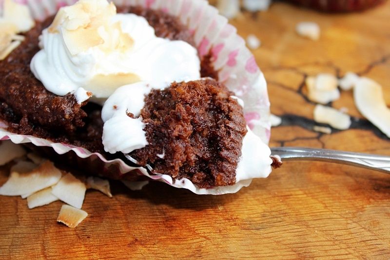 Czekoladowo-kokosowe babeczki z kaszy jaglanej