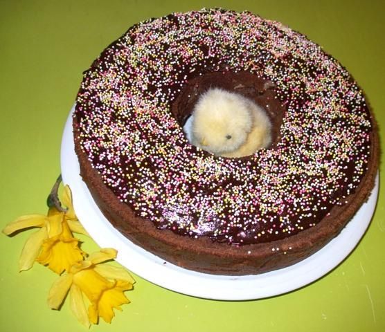 Czekoladowy wieniec z bananami Czekoladowy wieniec z bananami