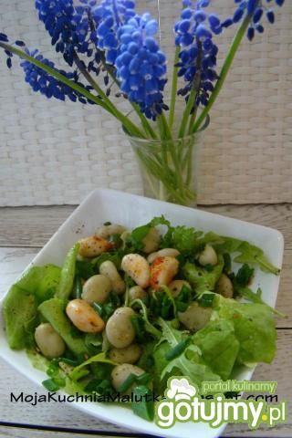 Czosnkowa sałata z bobem 