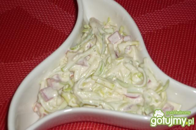 Czosnkowa surówka z porem
