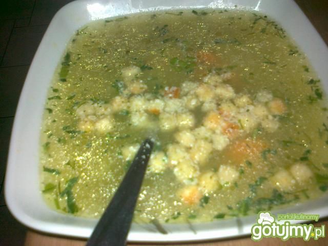 Czosnkowa z kurczakiem i tartym serem