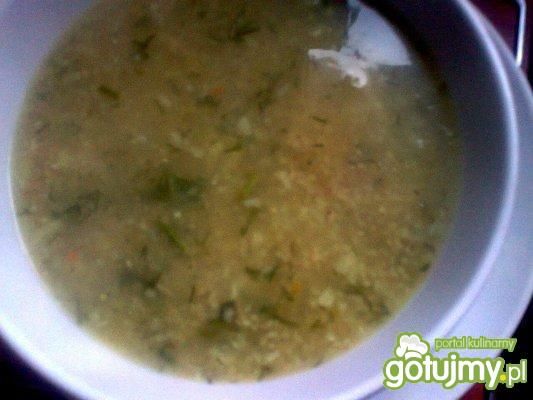 Czosnkowa zupa z kaszą jęczmienną Czosnkowa zupa z kaszą jęczmienną