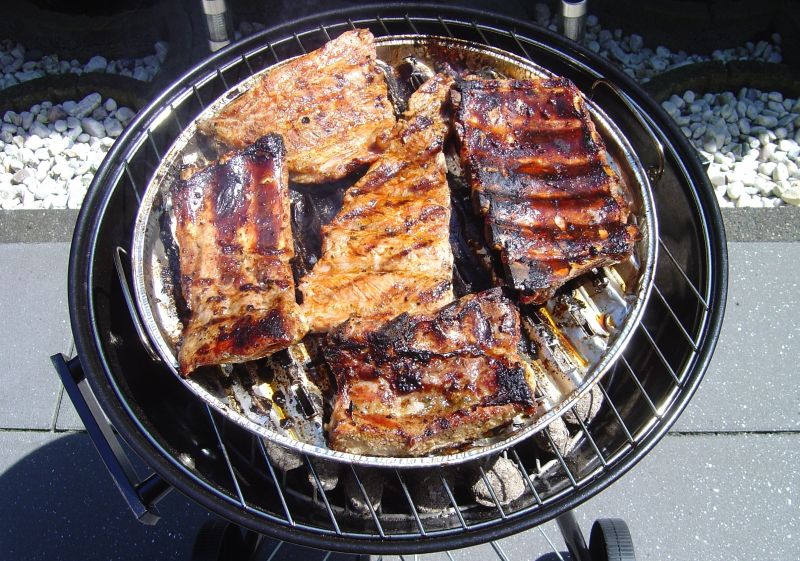 Czosnkowe glazurowane żeberka z grilla