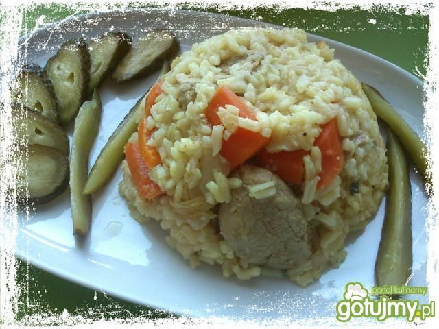 Danie jednogarnkowe z wieprzowiną i ryże Danie jednogarnkowe z wieprzowiną i ryże