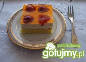 Delikatne ciasto biszkoptowe z galaretką