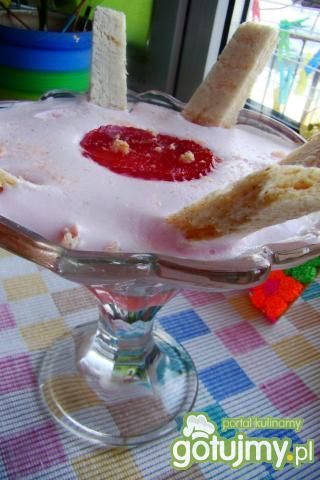 Deser ciepłe lody z galaretka 