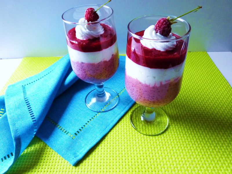 Deser malinowy z nasionami chia