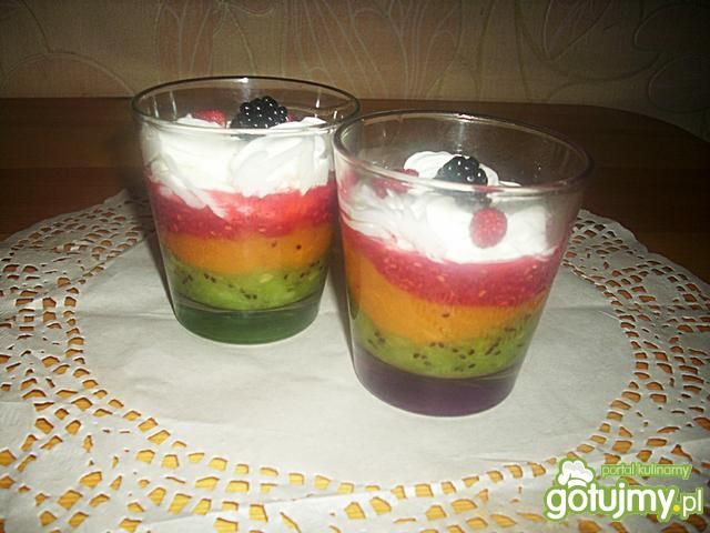 Deser owocowy z bitą śmietanką . Deser owocowy z bitą śmietanką .