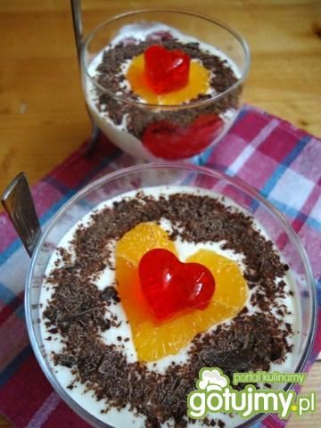 Deser Panna Cotta z sercem Deser Panna Cotta z sercem