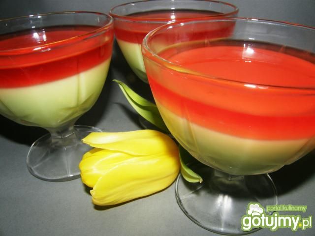 Deser z galaretki owocowej i serka homog