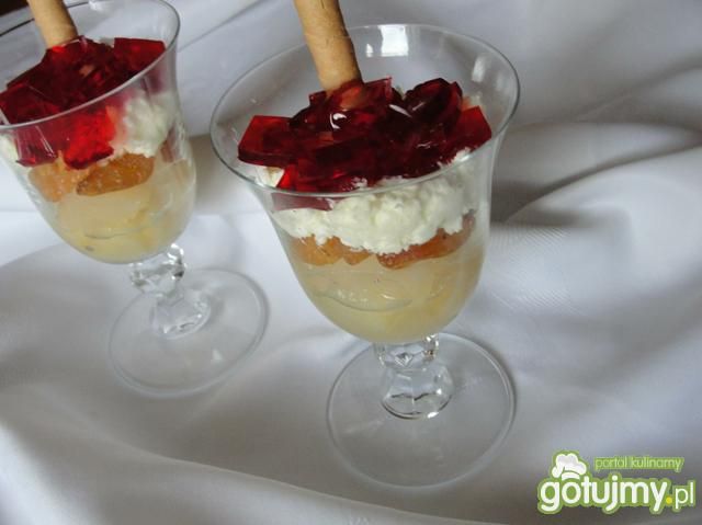 Deser z gruszką i galaretką  Deser z gruszką i galaretką